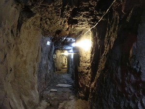 手掘りの金坑道は、ほぼ当時のまま残されている